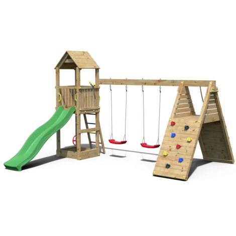 Loc de joaca din lemn Fungoo FLEPPI cu 2 leagane si catarator 04630PK - imagine 6